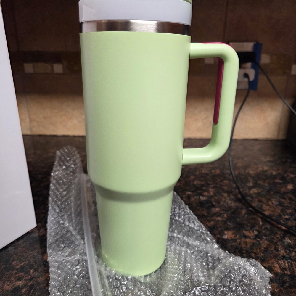 40 oz Insulated Tumbler with Handle & Straw | Stanley-Style | BPA Free